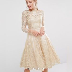 Champagne gold strapless dress